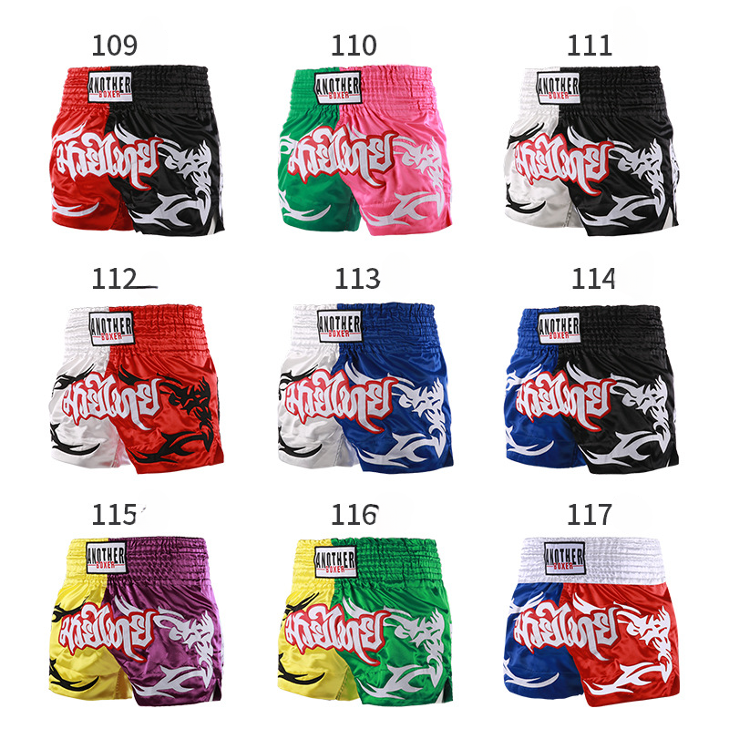 2025 Nove boksačke gaćice Odjeća za trening borbe Odjeća za borilačke vještine Višebojno spajanje Muay Thai_voghion.com